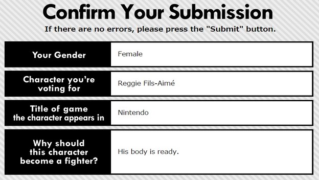 Make Realistic Smash Bros. Fighter Ballot Suggestions - Cheat Code Central