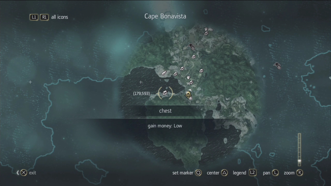 Assassin's Creed 4 Black Flag Localização do Tesouro Cape Bonavista 179,593  