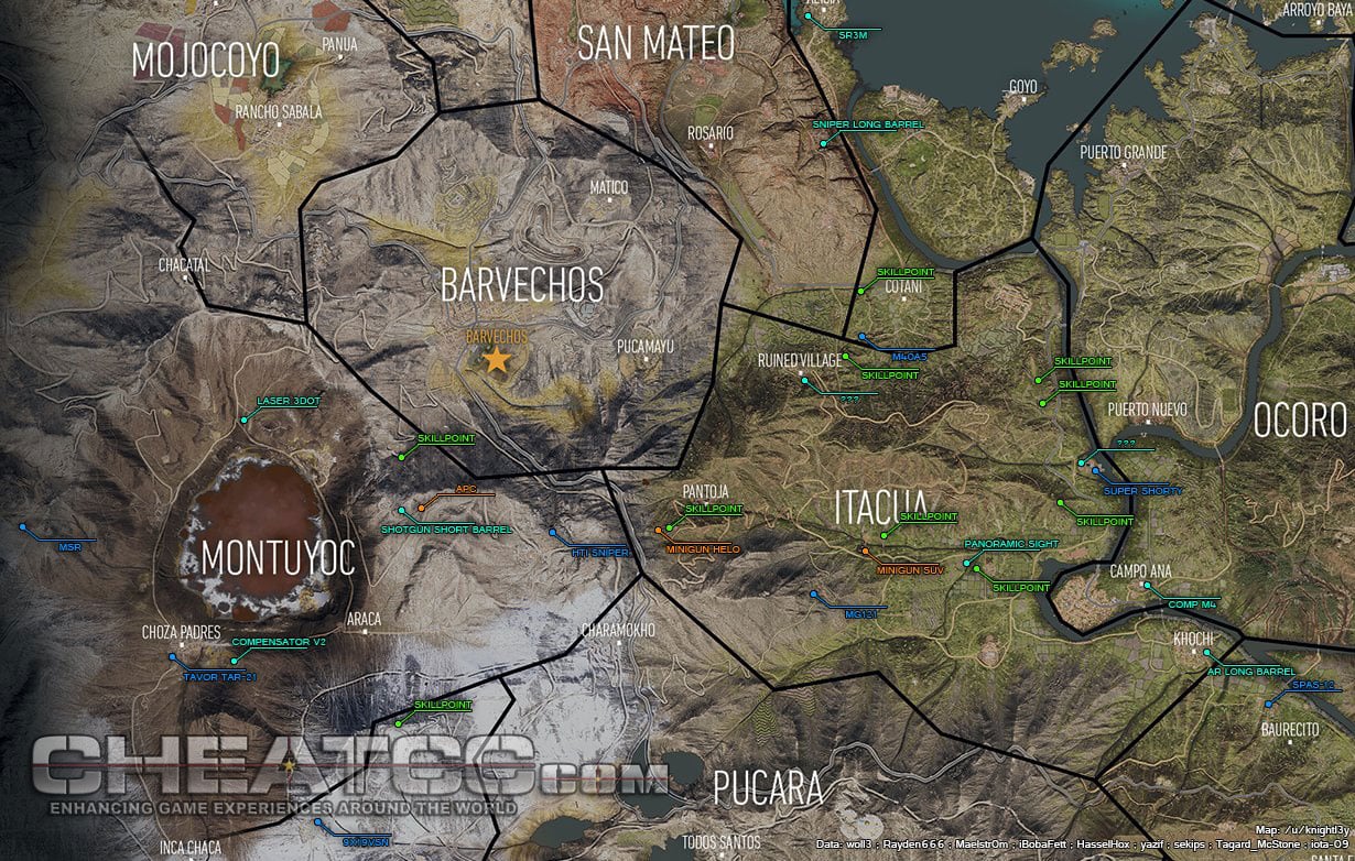 Ghost recon wildlands интерактивная карта